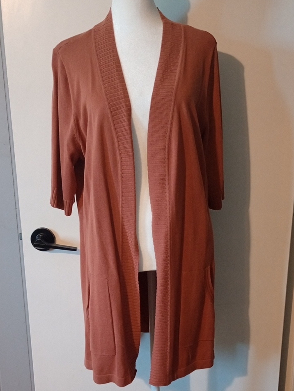 Isaac Mizrahi Open Front Cardigan Kimono With Pockets Size Large